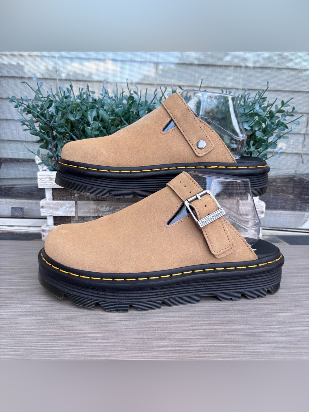 Dr. Martens Zebzag Suede Platform Mules